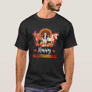 Camiseta Feliz Hallothanksmas Vaca Turquia Halloween Thanks