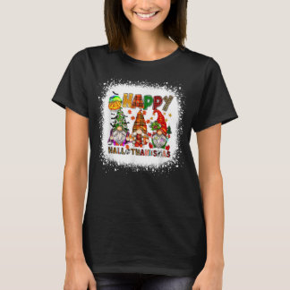 Camiseta Feliz Hallothanksmas Vinho Vidro Bruxa Noel Hat