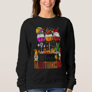 Camiseta Feliz Hallothanksmas Vinho Vidro Papais noeis de b