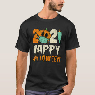 Camiseta Feliz Halloween 2021 Quarentena Abóbora Engraçada
