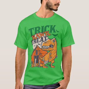 Camiseta Feliz Halloween A Re Trick Rawr Tret