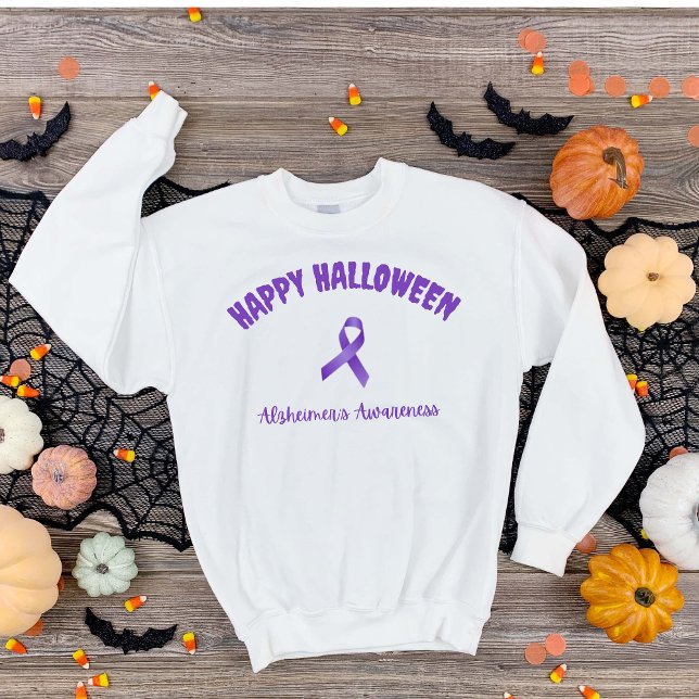 Camiseta Feliz Halloween Alzheimer: Consciência (Criador carregado)
