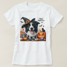 Camiseta Feliz Halloween Amantes de Cães Border Collie