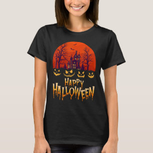 Camiseta Feliz Halloween Assombrado Casa Assustadora Adulto