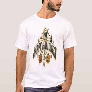 Camiseta Feliz Halloween Assustador & Divertido Abóbora Mág