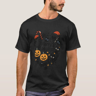Camiseta Feliz Halloween Assustador Natal Gatos Fofos Abóbo