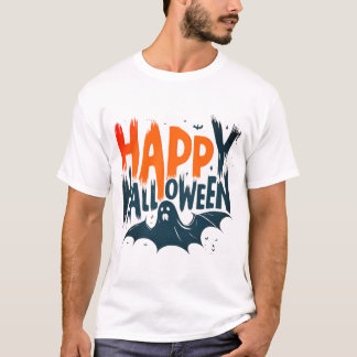 Camiseta Feliz Halloween Bat Ghost Graphic Scary Spooky
