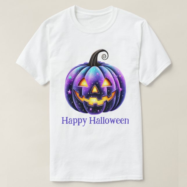 Camiseta Feliz Halloween Black Jack o'Lantern  (Frente do Design)