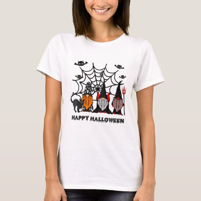 Camiseta Feliz Halloween Bruxas Gnomos (Frente)