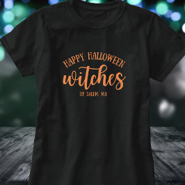 Camiseta Feliz Halloween Bruxas Laranja