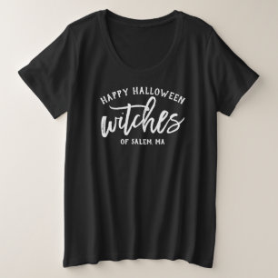 Camiseta Feliz Halloween Bruxas Modernas Mulheres Brancas
