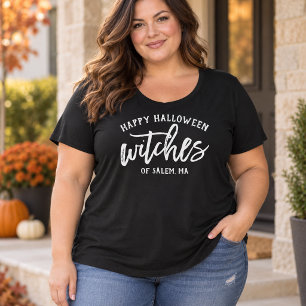 Camiseta Feliz Halloween Bruxas Personalizado Cidade Mulher