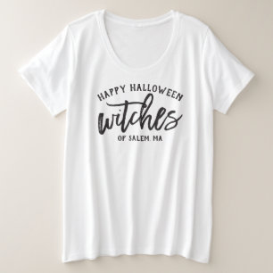 Camiseta Feliz Halloween Bruxas Personalizado Cidade Preta