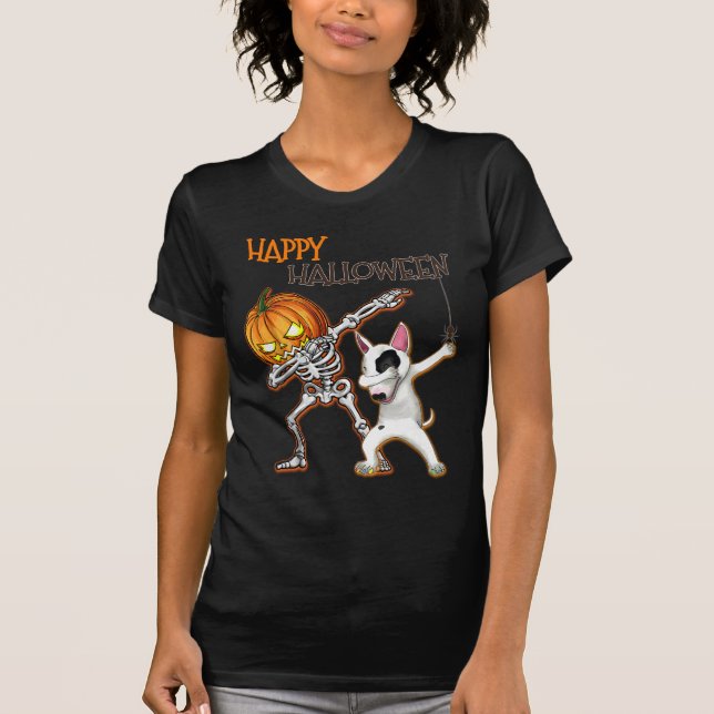 Camiseta Feliz Halloween Bull Terrier DAB (Frente)