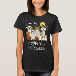 Camiseta Feliz Halloween Cachorro Divertido Fantasmas Hallo
