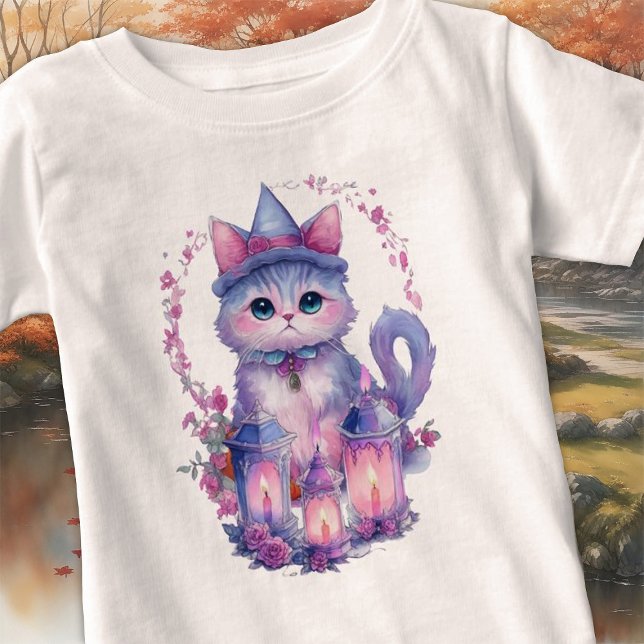 Camiseta Feliz Halloween Cat e Velas (Criador carregado)