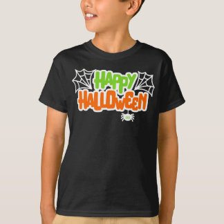 Camiseta Feliz Halloween Colorida Aranha Cótea