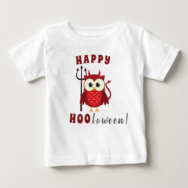 Camiseta Feliz Halloween Coruja Truque ou Tratamento (Frente)