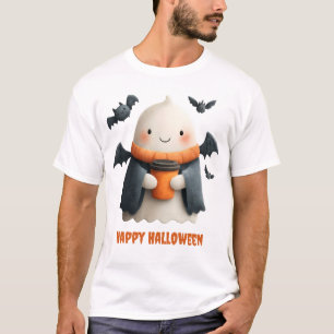 Camiseta Feliz Halloween - Cute Ghost Design