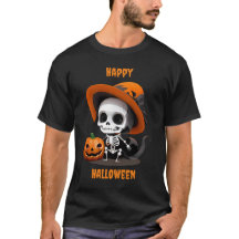 Feliz Halloween Cute Kawaii Skeleton & Pumpkin
