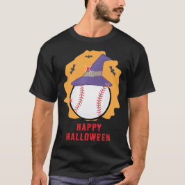 Camiseta Feliz Halloween de Beisebol - Divertido