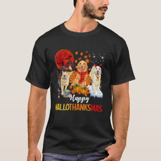 Camiseta Feliz Halloween de Hallothanksmas para o Ouro Gela