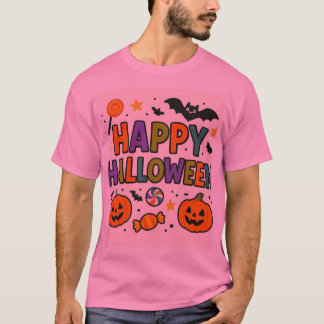 Camiseta Feliz Halloween Design de texto de Crianças Colori
