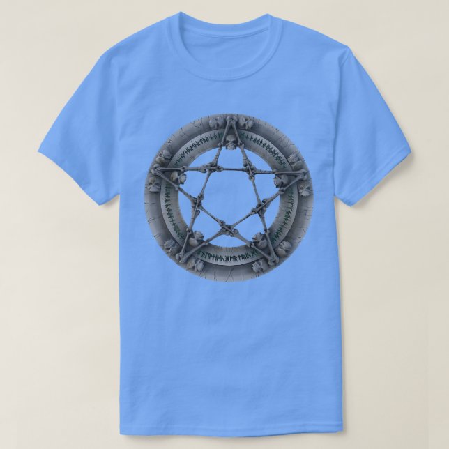 Camiseta Feliz Halloween do Halloween Pentagram (Frente do Design)