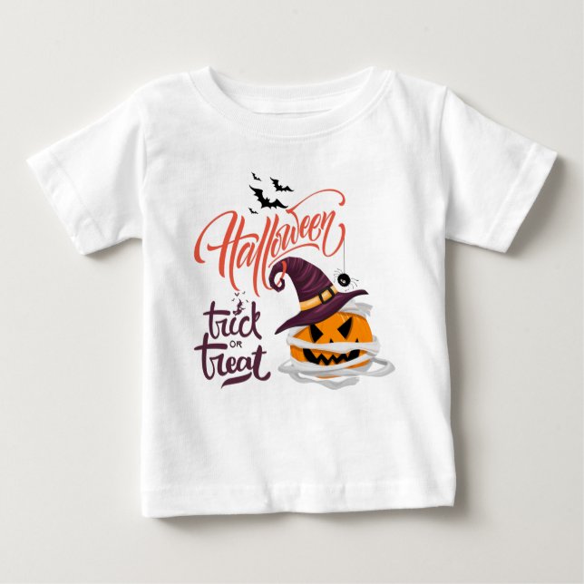 Camiseta Feliz Halloween Doces ou Travessuras Abóbora (Frente)