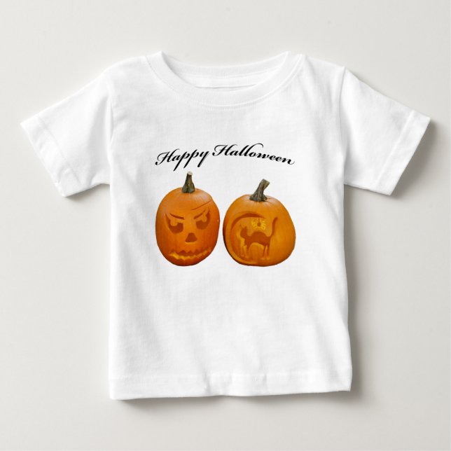 Camiseta Feliz Halloween Duas Abóboras (Frente)