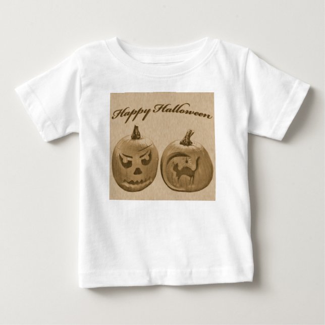 Camiseta Feliz Halloween Duas Abóboras (Frente)