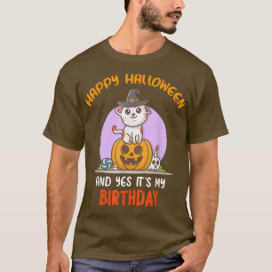 Camiseta Feliz Halloween É a minha festa de aniversário de
