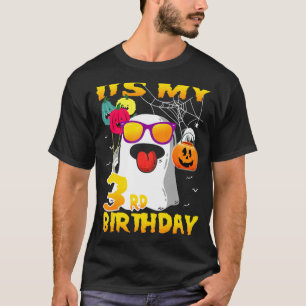 Camiseta Feliz Halloween É meu aniversário de 3 anos de 3 a