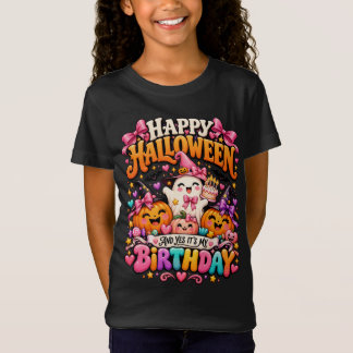 Camiseta Feliz Halloween E Sim É Meu Aniversário Gost