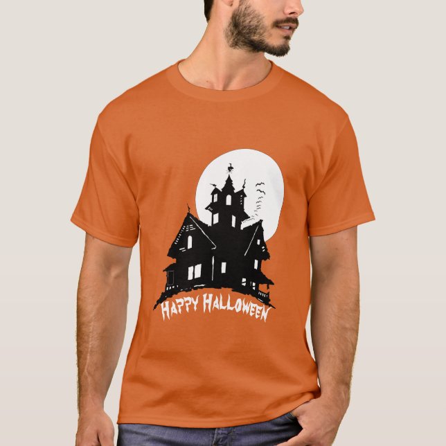 Camiseta Feliz Halloween em casa (Frente)