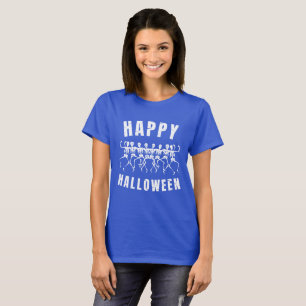 CAMISETA FELIZ HALLOWEEN ESQUELETOS DANÇANTES