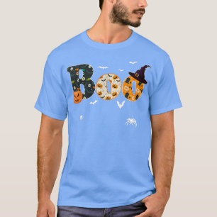 Camiseta Feliz Halloween Fantasma Aranhas Chapéu de Bruxa H
