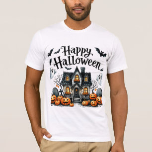 Camiseta Feliz Halloween Fantasma Pumpkin Lendo Crianças Co