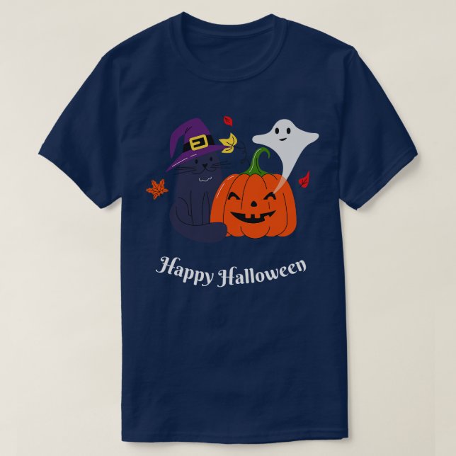 Camiseta Feliz Halloween Feliz Fall Season Autumn Vibes Hal (Frente do Design)