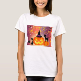 Camiseta Feliz Halloween Festa Engraçado de Bright Pumpkins
