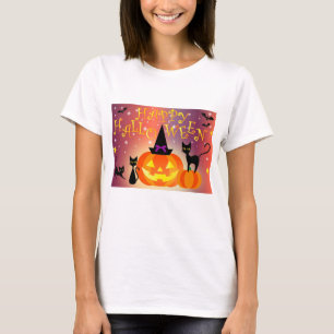 Camiseta Feliz Halloween Festa Engraçado de Bright Pumpkins