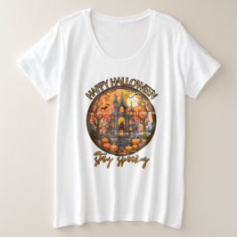 Camiseta Feliz Halloween, fique assustado, castelo