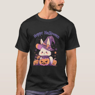 Camiseta Feliz Halloween Fora de Bruxas Coelhinhas Coelhinh