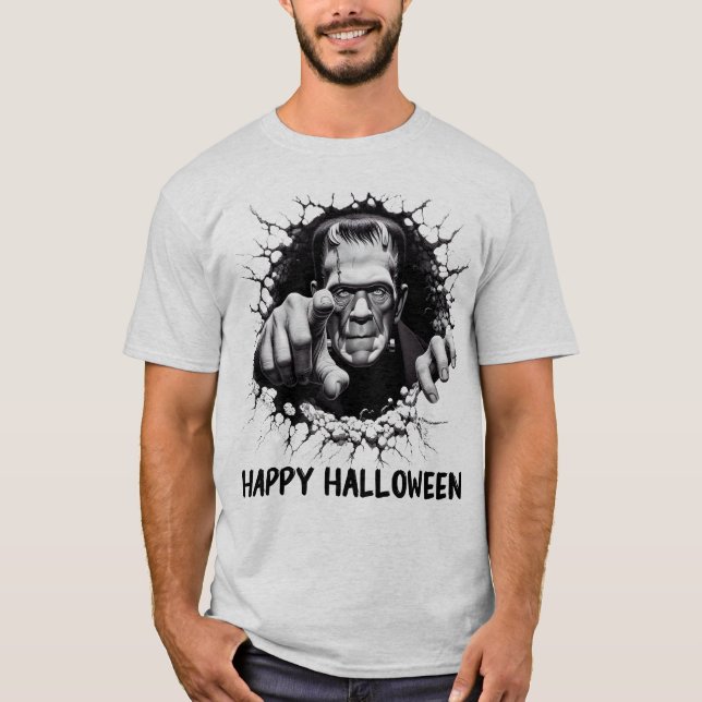 Camiseta Feliz Halloween Frankenstein Monster (Frente)
