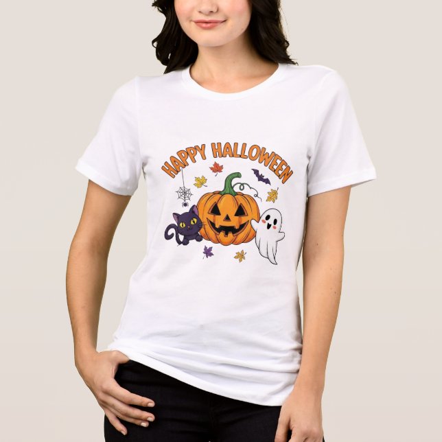 Camiseta Feliz Halloween Ghost (Frente)