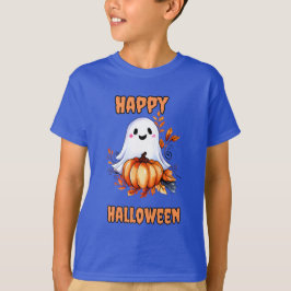 Camiseta Feliz Halloween Ghost Orange