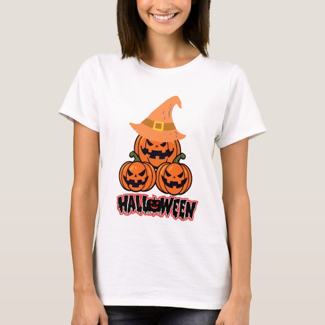 Camiseta Feliz Halloween Girly Cute (Frente)