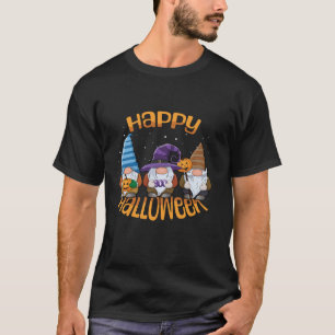 Camiseta Feliz Halloween Gnomos Pumpkin Fall Witte Cute Hal