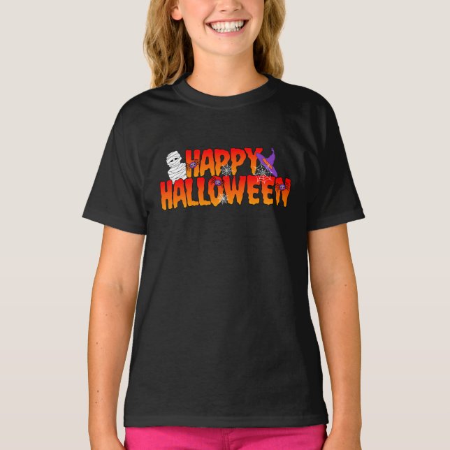 Camiseta Feliz Halloween Graphic Girl (Frente)