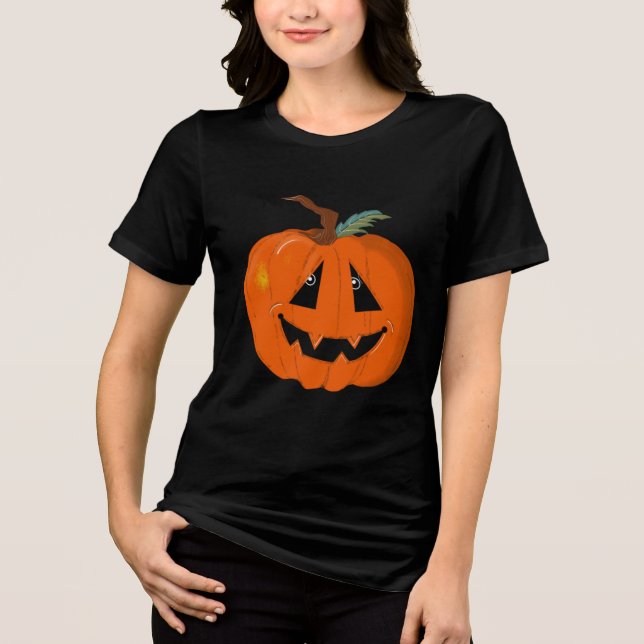 Camiseta Feliz Halloween Jack O Lanterna Arte Ilustrativa (Frente)